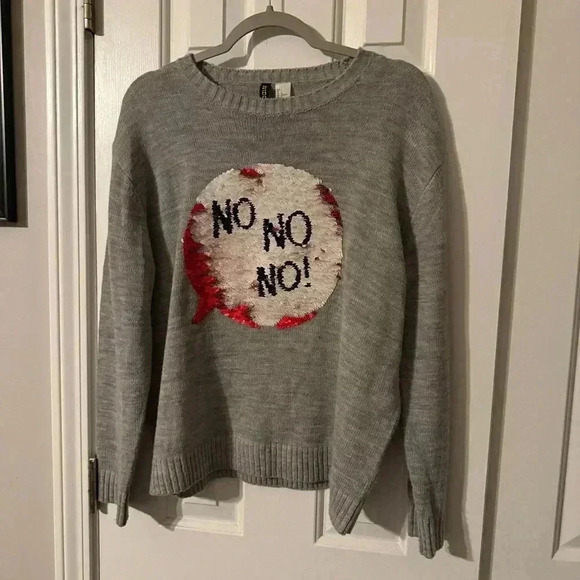 H&M Ho Ho Ho Sequin Sweater - Picture 2 of 3